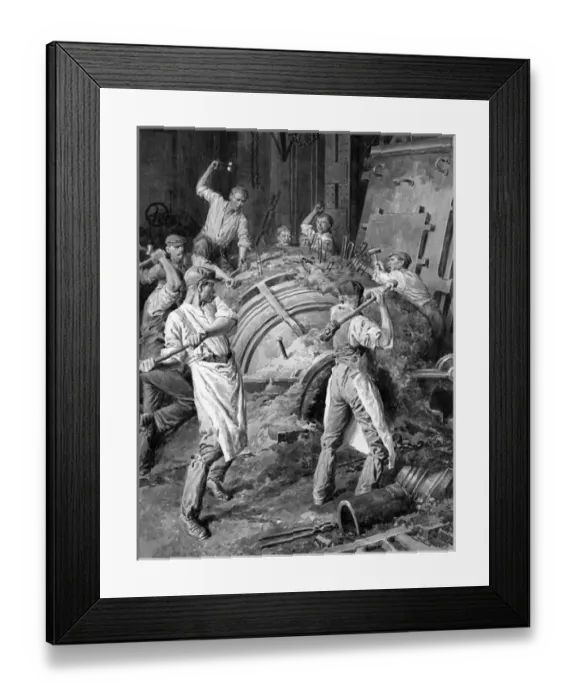 Framed Print : Workers with hammers Framed Print : Workers with hammers