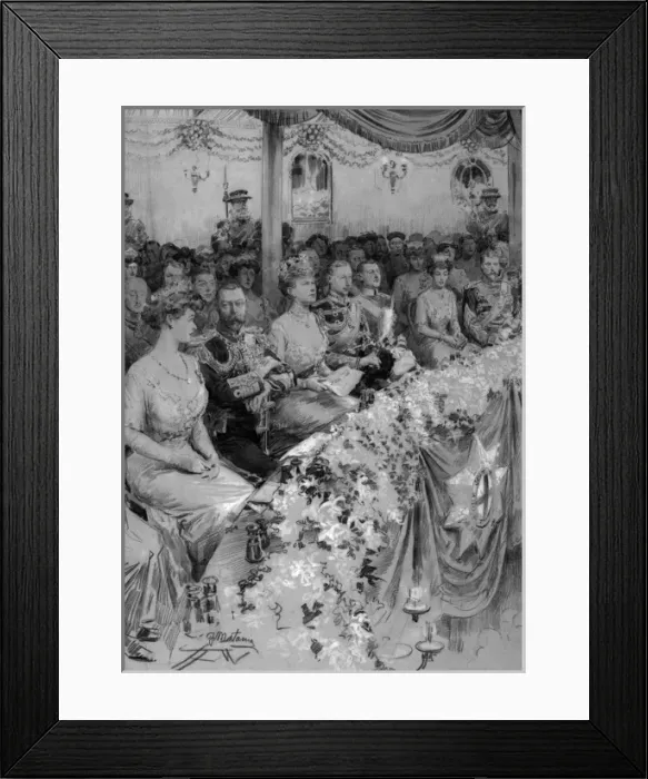 Framed Print : King George V and Queen Mary in a theatre balcony Framed Print : King George V and Queen Mary in a theatre balcony