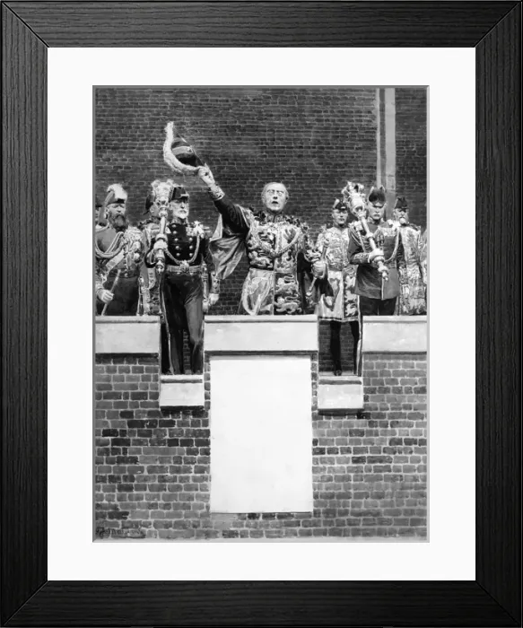 Framed Print : Herald and others on a balcony Framed Print : Herald and others on a balcony