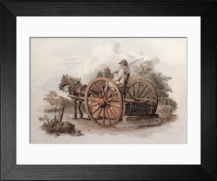 Framed Print : The Watering Cart by W H Pyne Framed Print : The Watering Cart by W H Pyne