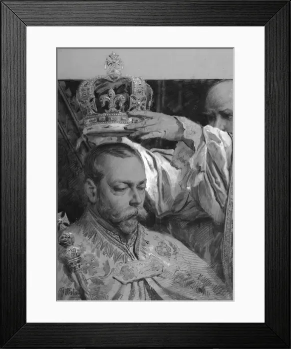 Framed Print : King George V being crowned Framed Print : King George V being crowned