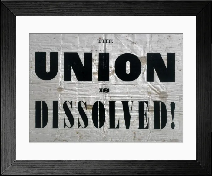 Framed Print : Union Dissolved American Civil War Framed Print : Union Dissolved American Civil War