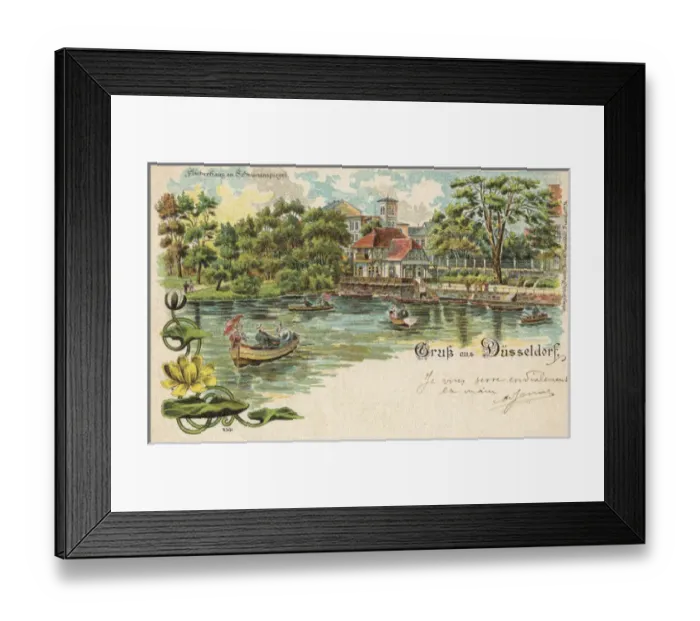 Framed Print : People boating on the water at Dusseldorf, Germany Framed Print : People boating on the water at Dusseldorf, Germany