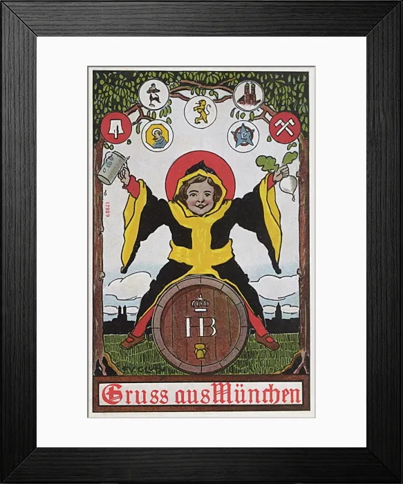 Framed Print : Greetings postcard from Munich, Germany Framed Print : Greetings postcard from Munich, Germany