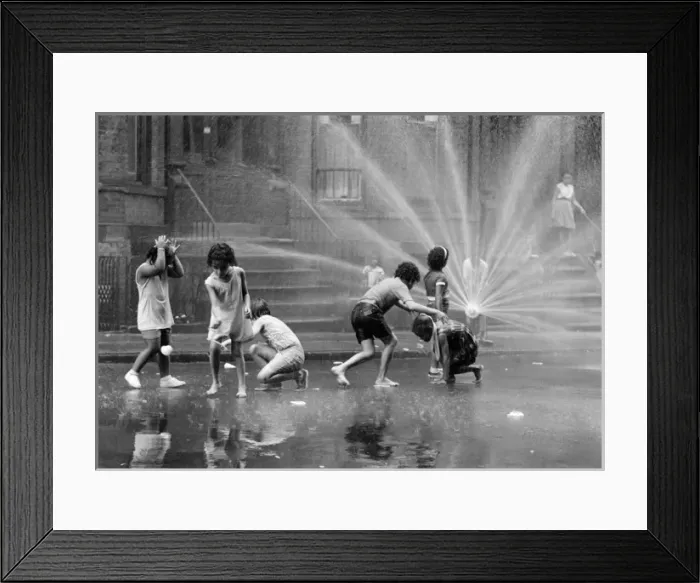 Framed Print : Fire Hydrant Street Play NYC 1969 Framed Print : Fire Hydrant Street Play NYC 1969