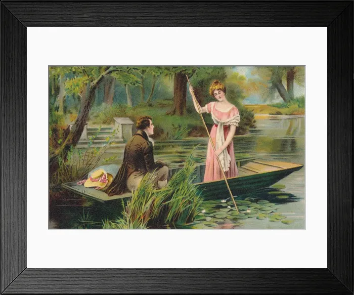 Framed Print : Loving couple in a punt Framed Print : Loving couple in a punt