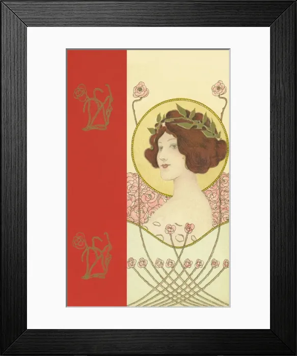 Framed Print : Elegant woman with pink roses Framed Print : Elegant woman with pink roses