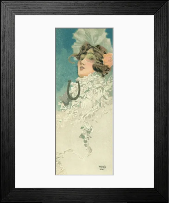 Framed Print : Elegant woman with horseshoe Framed Print : Elegant woman with horseshoe