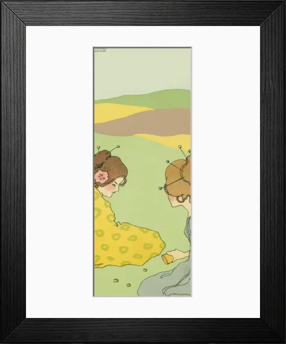 Framed Print : Two geishas playing dice Framed Print : Two geishas playing dice
