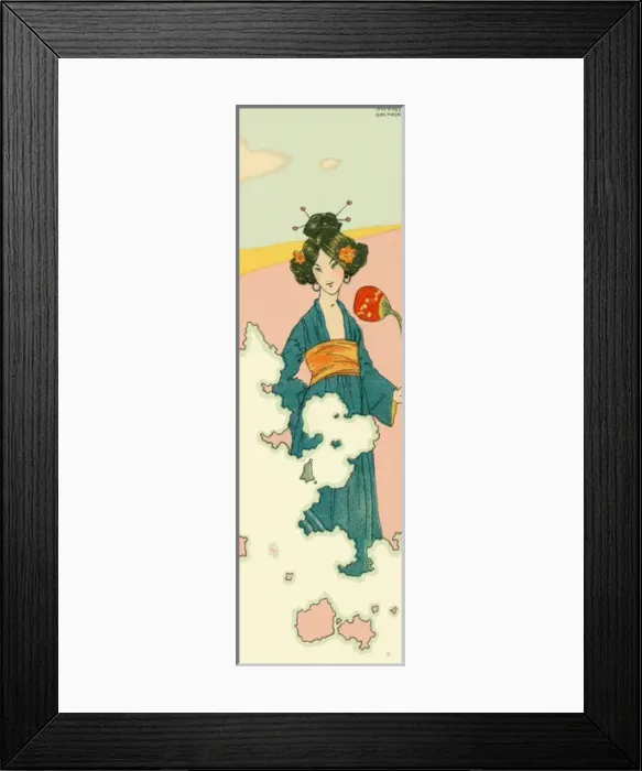 Framed Print : Geisha with red poppy Framed Print : Geisha with red poppy