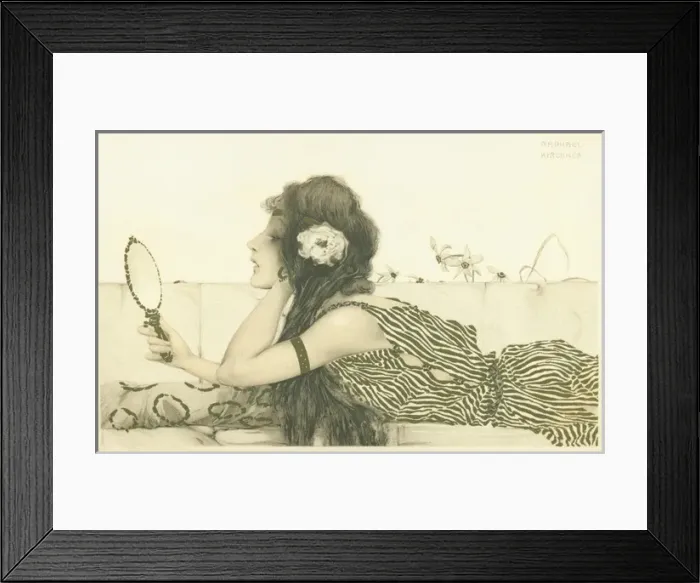 Framed Print : Girl at a mirror Framed Print : Girl at a mirror