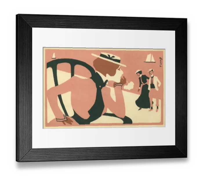 Framed Print : Seated woman with flower Framed Print : Seated woman with flower