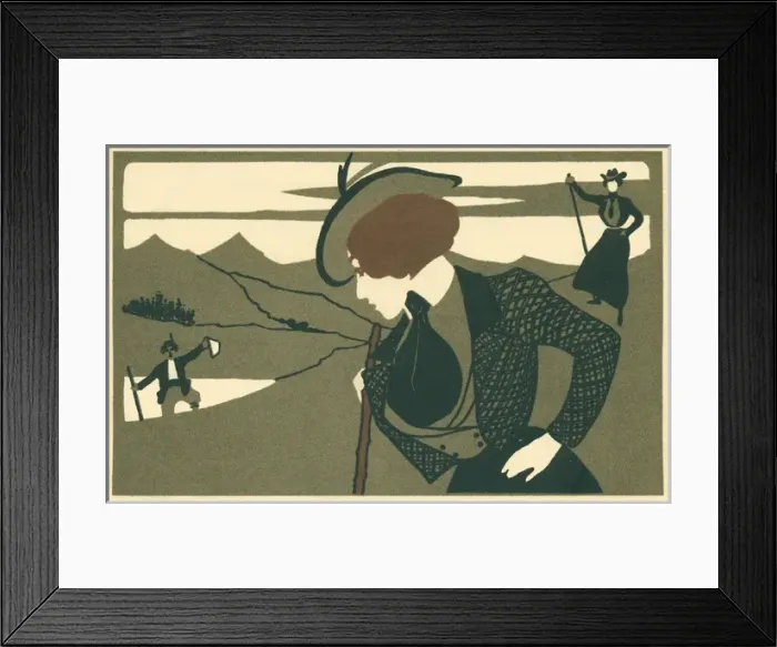 Framed Print : Woman in alpine scene Framed Print : Woman in alpine scene