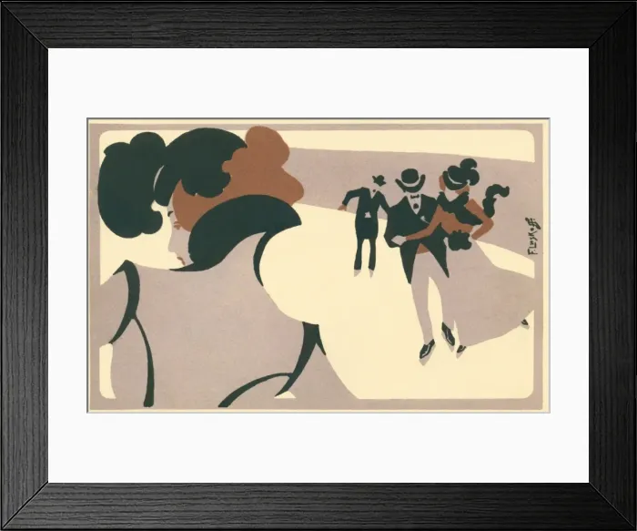 Framed Print : Elegant people skating Framed Print : Elegant people skating