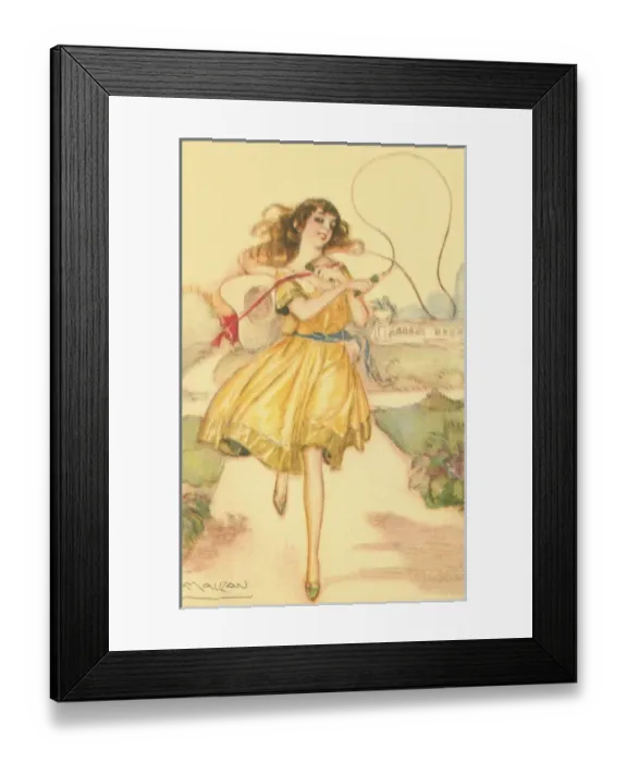 Framed Print : Girl skipping Framed Print : Girl skipping