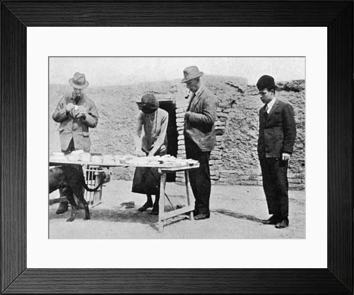 Framed Print : Dividing the Finds - Iraq - Archaeology - Gertrude Bell Framed Print : Dividing the Finds - Iraq - Archaeology - Gertrude Bell