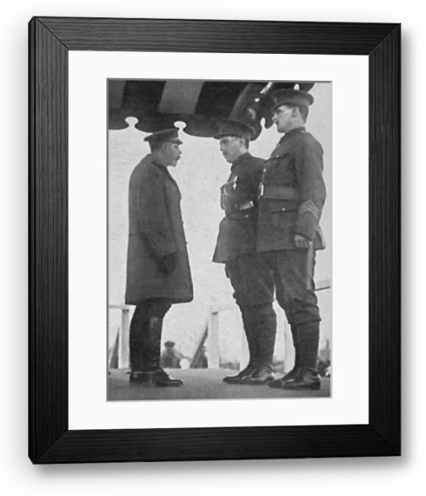 Framed Print : Captain Angus Buchanan receiving the VC and Military Medal Framed Print : Captain Angus Buchanan receiving the VC and Military Medal
