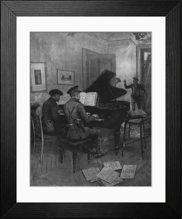 Framed Print : An Unfinished Symphony - a Duet at the Front, WW1 Framed Print : An Unfinished Symphony - a Duet at the Front, WW1