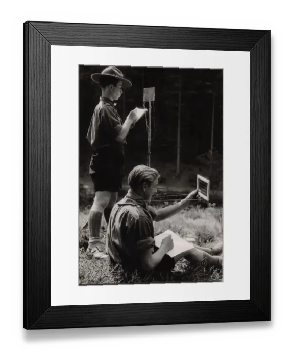 Framed Print : Two German boy scouts at camp Framed Print : Two German boy scouts at camp