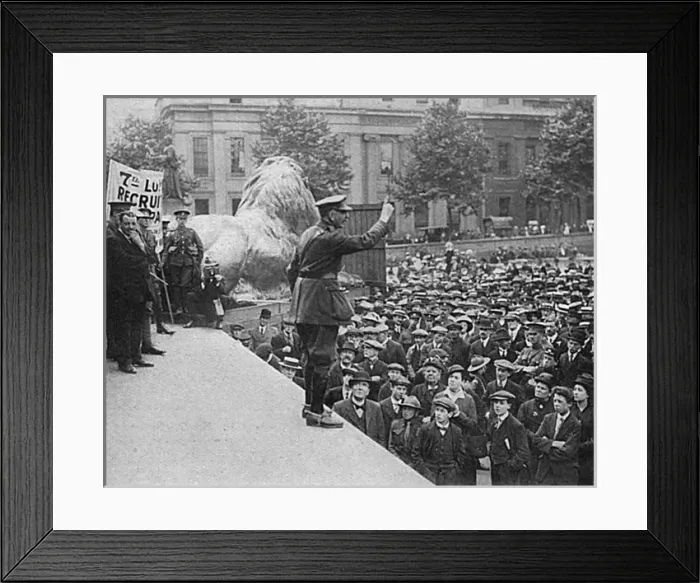 Framed Print : Major Sir Pieter Bam recruiting in Trafalgar Square Framed Print : Major Sir Pieter Bam recruiting in Trafalgar Square