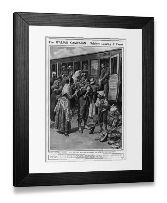 Framed Print : Italian soldiers depart for front Framed Print : Italian soldiers depart for front