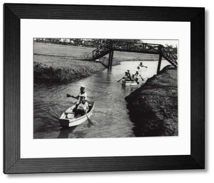Framed Print : Sea scouts boating, British Guyana, South America Framed Print : Sea scouts boating, British Guyana, South America
