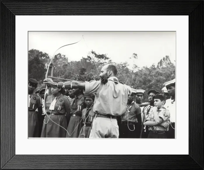 Framed Print : Archery demonstration at combined camp, British Guyana Framed Print : Archery demonstration at combined camp, British Guyana