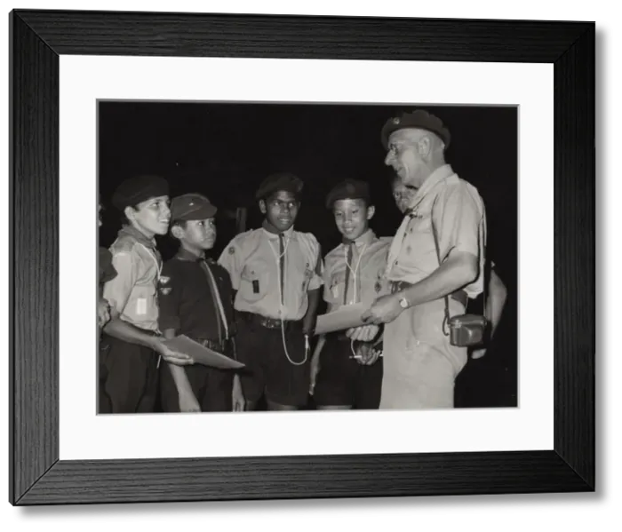 Framed Print : Boy scouts with leader in British Guyana, South America Framed Print : Boy scouts with leader in British Guyana, South America