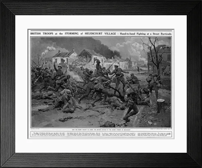 Framed Print : Storming of Heudicourt Village Framed Print : Storming of Heudicourt Village