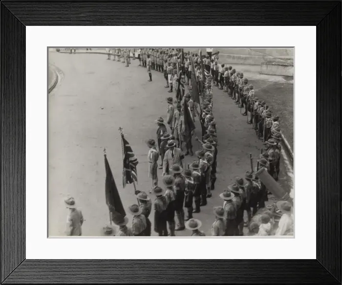 Framed Print : Boy scouts on parade, British Guyana, South America Framed Print : Boy scouts on parade, British Guyana, South America