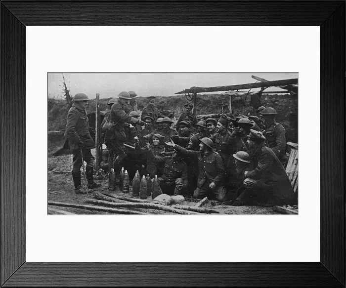 Framed Print : Distribution of cigarettes at the front, WW1 Framed Print : Distribution of cigarettes at the front, WW1