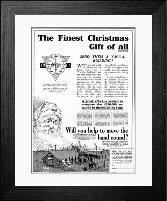 Framed Print : YMCA Christmas fundraising appeal, WW1 Framed Print : YMCA Christmas fundraising appeal, WW1