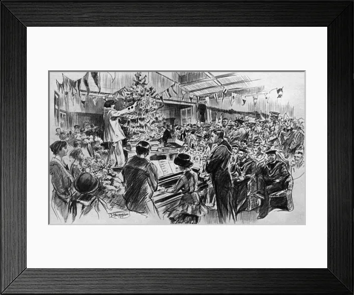 Framed Print : Christmas Day at the Aldwych YMCA Rest Hut, WW1 Framed Print : Christmas Day at the Aldwych YMCA Rest Hut, WW1