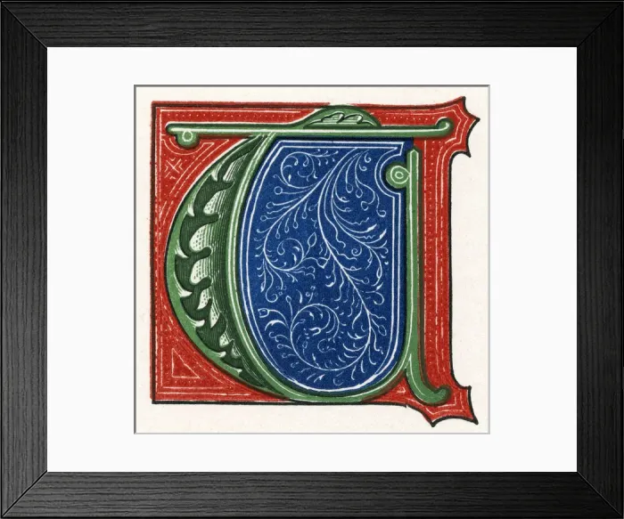 Framed Print : Illuminated letter T Framed Print : Illuminated letter T