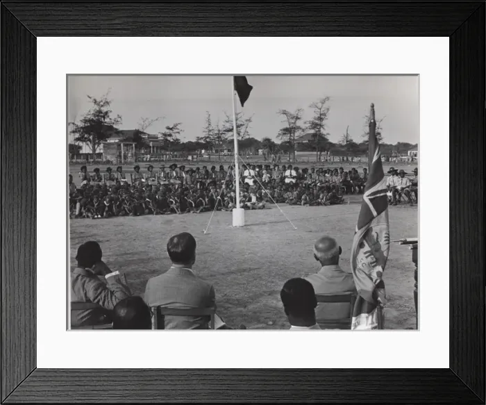 Framed Print : Flag ceremony at Scouts Own Service in Ghana, West Africa Framed Print : Flag ceremony at Scouts Own Service in Ghana, West Africa