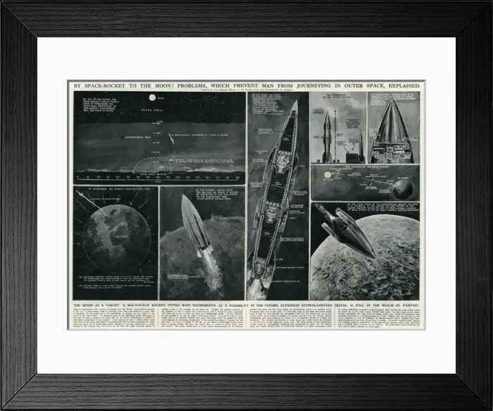 Framed Print : Space rocket to the Moon 1946 Framed Print : Space rocket to the Moon 1946