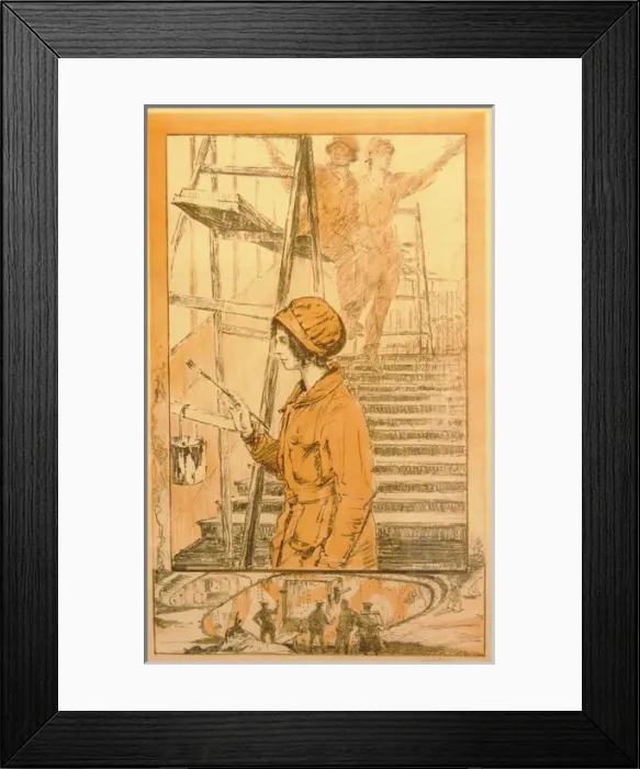 Framed Print : Women War Work WW1 Women Painters Framed Print : Women War Work WW1 Women Painters