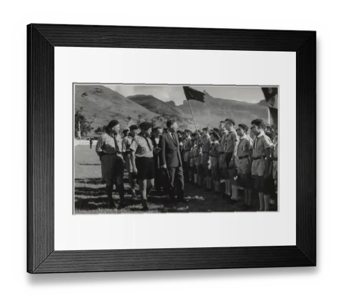 Framed Print : Governor inspecting scouts at a rally, Mauritius Framed Print : Governor inspecting scouts at a rally, Mauritius