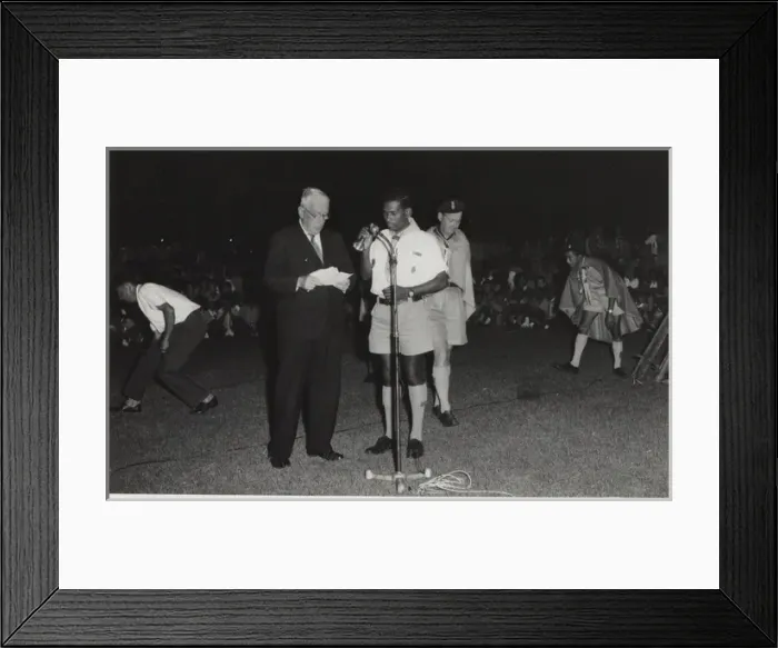 Framed Print : Local founder speaking at campfire event, Mauritius Framed Print : Local founder speaking at campfire event, Mauritius