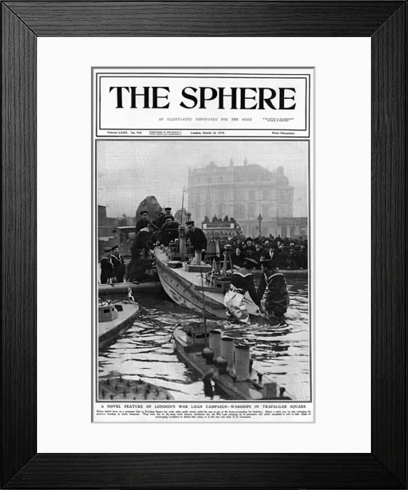 Framed Print : War Loan Campaign in Trafalgar Square, warships launched Framed Print : War Loan Campaign in Trafalgar Square, warships launched