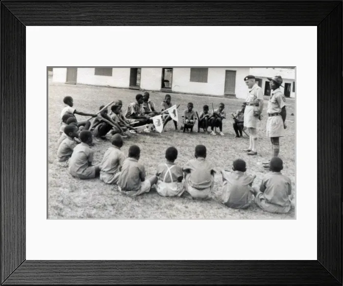 Framed Print : Boy scouts and cubs and their leaders, Mauritius Framed Print : Boy scouts and cubs and their leaders, Mauritius