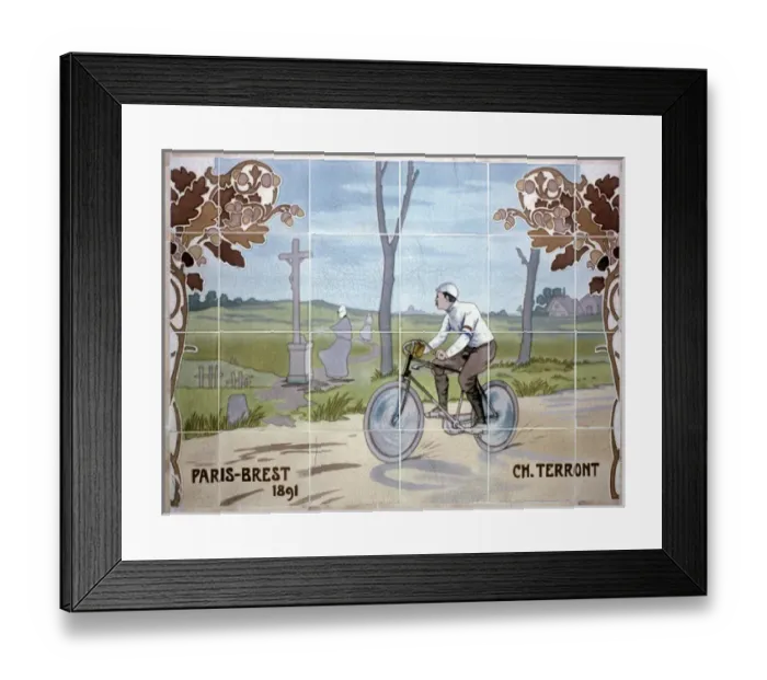 Framed Print : Bicycle Race Paris-Brest 1891 Framed Print : Bicycle Race Paris-Brest 1891