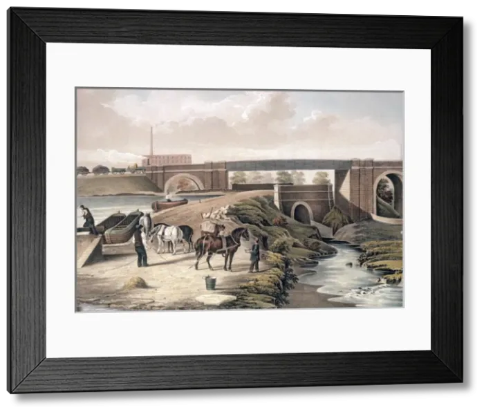 Framed Print : Railway Bridge Crossing Canal Framed Print : Railway Bridge Crossing Canal