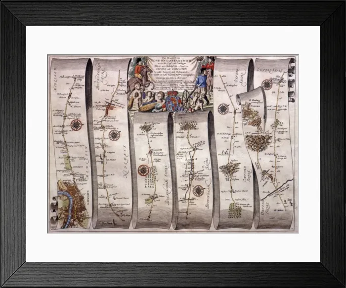 Framed Print : London to Aberistwith Map Framed Print : London to Aberistwith Map