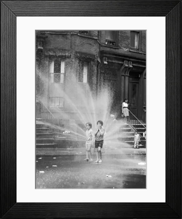 Framed Print : Fire Hydrant Street Play NYC 1969 Framed Print : Fire Hydrant Street Play NYC 1969