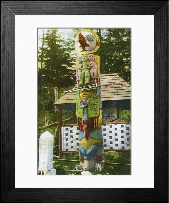 Framed Print : Decorated totem pole, Ketchikan, Alaska, USA Framed Print : Decorated totem pole, Ketchikan, Alaska, USA
