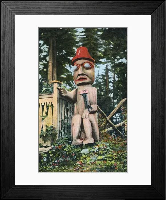 Framed Print : Decorated wooden figure, Alaska, USA Framed Print : Decorated wooden figure, Alaska, USA