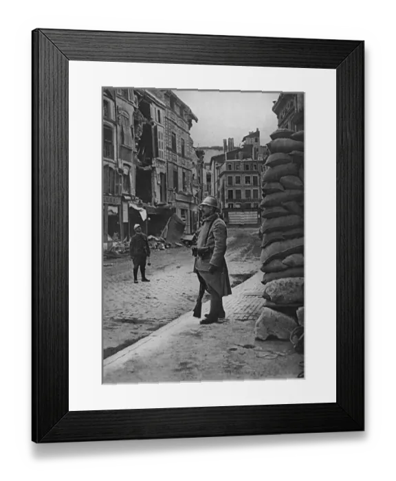 Framed Print : Street scene in Verdun after German bombardment, WW1 Framed Print : Street scene in Verdun after German bombardment, WW1