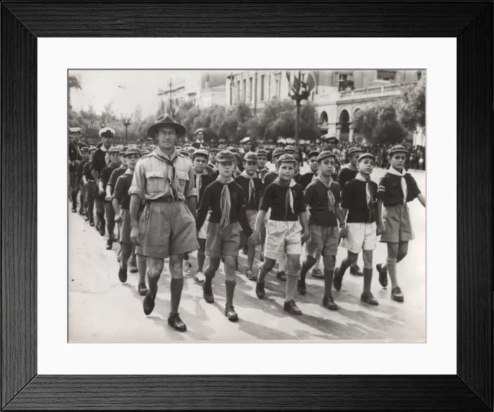 Framed Print : Cub scouts on parade, Athens, Greece Framed Print : Cub scouts on parade, Athens, Greece