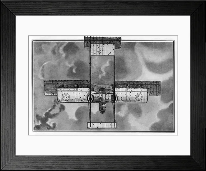 Framed Print : Bullet & shrapnel holes in a Farman biplane, WW1 Framed Print : Bullet & shrapnel holes in a Farman biplane, WW1